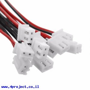 מחבר JST-XH 2-pin עם חוטים - חבילה של 10